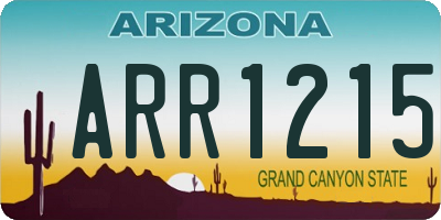 AZ license plate ARR1215