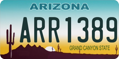 AZ license plate ARR1389