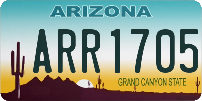 AZ license plate ARR1705