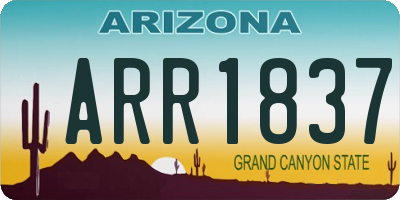 AZ license plate ARR1837