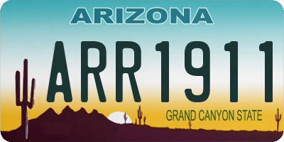 AZ license plate ARR1911