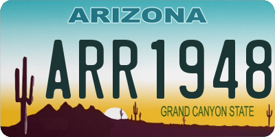 AZ license plate ARR1948