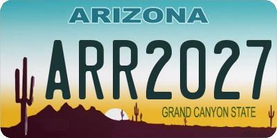 AZ license plate ARR2027