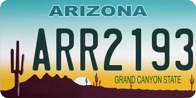 AZ license plate ARR2193