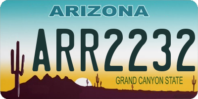 AZ license plate ARR2232
