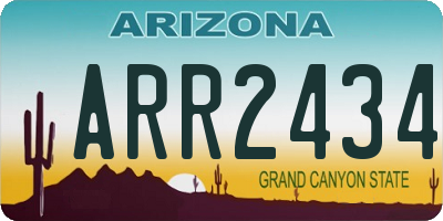 AZ license plate ARR2434