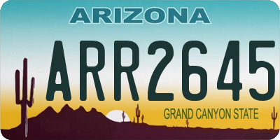 AZ license plate ARR2645