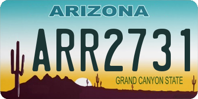 AZ license plate ARR2731