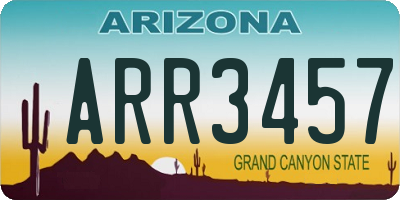 AZ license plate ARR3457