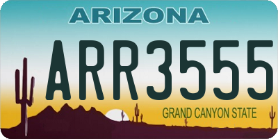AZ license plate ARR3555