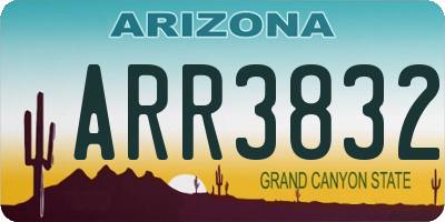 AZ license plate ARR3832
