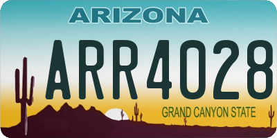 AZ license plate ARR4028
