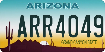 AZ license plate ARR4049