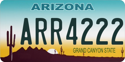 AZ license plate ARR4222
