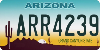 AZ license plate ARR4239