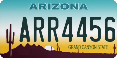AZ license plate ARR4456