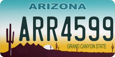 AZ license plate ARR4599