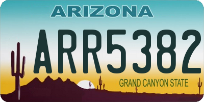 AZ license plate ARR5382