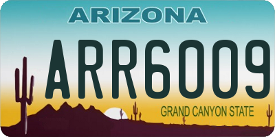 AZ license plate ARR6009