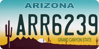 AZ license plate ARR6239