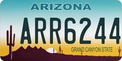 AZ license plate ARR6244