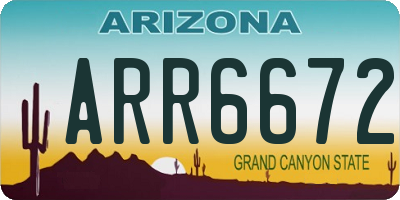 AZ license plate ARR6672