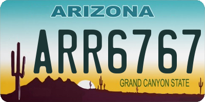 AZ license plate ARR6767