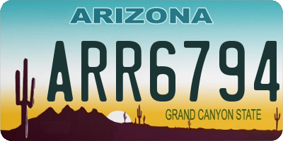 AZ license plate ARR6794