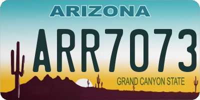 AZ license plate ARR7073