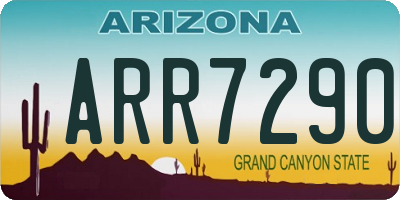 AZ license plate ARR7290