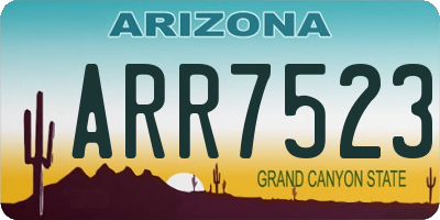 AZ license plate ARR7523