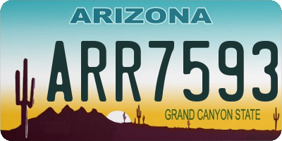AZ license plate ARR7593