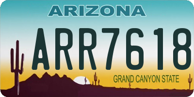 AZ license plate ARR7618