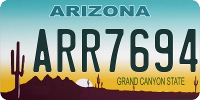 AZ license plate ARR7694