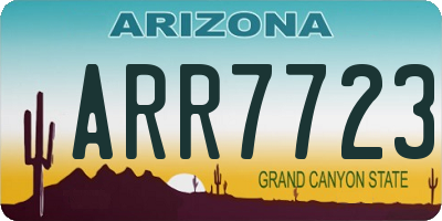 AZ license plate ARR7723