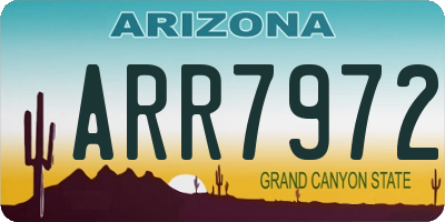 AZ license plate ARR7972