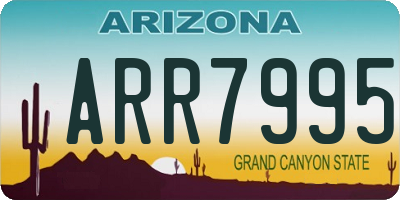 AZ license plate ARR7995