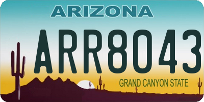 AZ license plate ARR8043