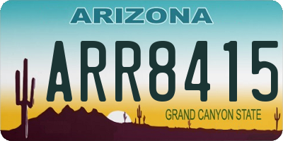 AZ license plate ARR8415