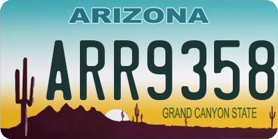 AZ license plate ARR9358