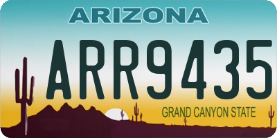 AZ license plate ARR9435