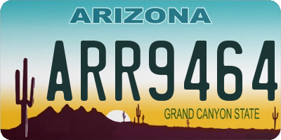 AZ license plate ARR9464