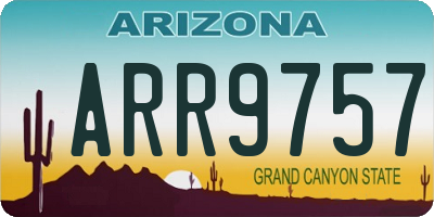 AZ license plate ARR9757