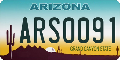AZ license plate ARS0091
