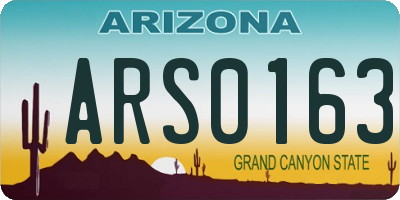 AZ license plate ARS0163