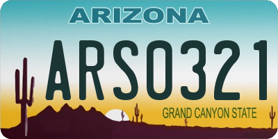 AZ license plate ARS0321