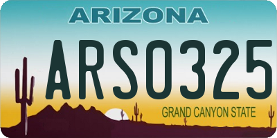 AZ license plate ARS0325