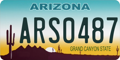 AZ license plate ARS0487