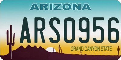 AZ license plate ARS0956