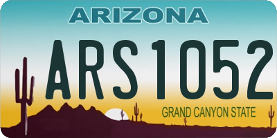 AZ license plate ARS1052